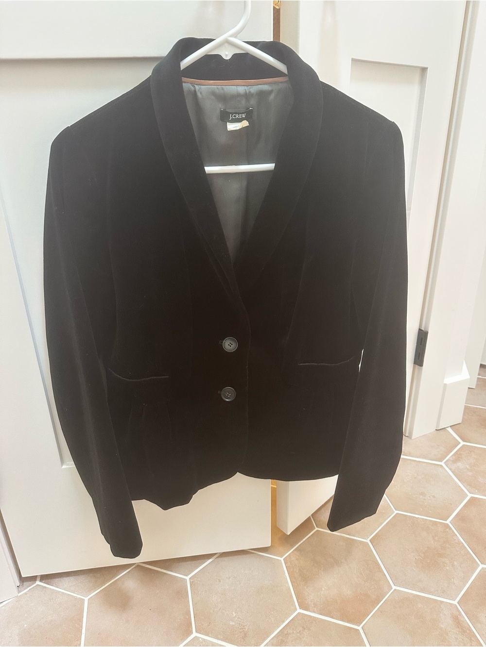 J. Crew Black Velvet Shawl Collar Blazer